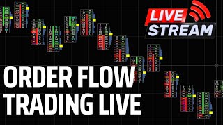 LIVE ORDER FLOW  ES  FOOTPRINT CHARTS CUMULATIVE DELTA FILTERED FOOTPRINT VOLUME LARGE ORDERS [upl. by Neuburger]