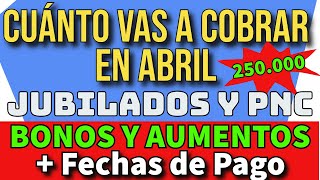 💥JUBILADOS Y PNC 💲240000  Cuanto cobro en abril BONO Y AUMENTO de Anses INFLACIONMILEI [upl. by Yahsel245]