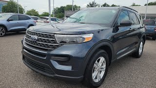 2022 PreOwned Ford Explorer XLT 4WD Stone Blue Metallic Ebony Unique Cloth Seats [upl. by Attenaz]