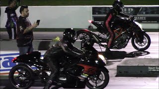 KTM 1290 Super Duke R vs GSXR1000 and Hayabusa 14 Mile [upl. by Kella]