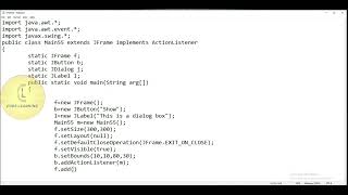 Java  Swing class JDialog add ActionListener  CodeLearning [upl. by Gael196]