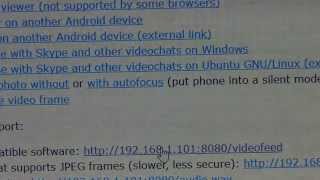 Streaming ip CAM Android to WIndows YawCAM [upl. by Witherspoon]