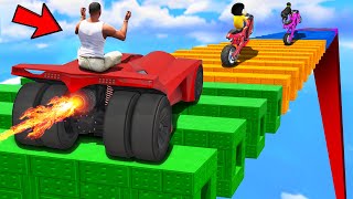 SHINCHAN AND FRANKLIN TRIED THE IMPOSSIBLE BLOCK PIPE BRIDGE POINTS CHALLENGE GTA 5 [upl. by Aihsot]