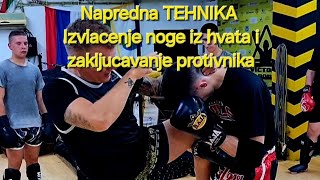 TEHNIKA Naprednog izvlacenja iz hvata noge i zakljucavanje protivnika [upl. by Kerstin979]