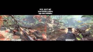 ATI HD5450 vs NVIDIA Geforce 9500gt  Black ops amp Crysis 2 [upl. by Niliac912]