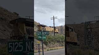 A Union Pacific locomotive backing up to a couple up to a train just outside of Helper yard [upl. by Clareta]