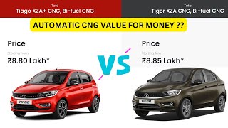 TIGOR CNG AUTOMATIC XZA VS TIAGO CNG AUTOMATIC XZA PLUS  RS 880 VALUE FOR MONEY  B2CAR [upl. by Mcquade]