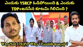 Why Ysrcp Lost Badly amp How TDP  JSP  BJP Alliance Won [upl. by Derrej553]