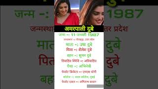 Amrapali Dubey biography biography shorts [upl. by Aminta183]