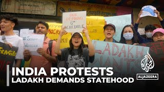 Indias Ladakh protest Demonstrators call for special status [upl. by Ythomit208]