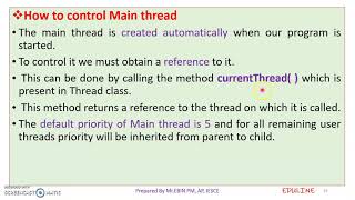 JAVA  MODULE 4  TOPIC 13  THE MAIN THREAD [upl. by Edgar]