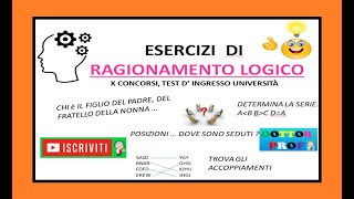 💡 15 RAGIONAMENTO LOGICO esercizi con spiegazione concorsi  test ingresso università [upl. by Rumilly]