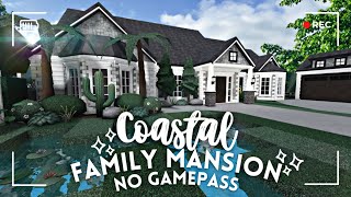 bloxburg  ꒰ 86k ꒱ 🌊 suburban coastal family mansion ꒰ no gamepass exterior build amp tour ꒱ [upl. by Lotson479]