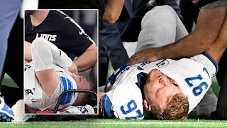 Lions Aidan Hutchinson suffers gruesome injury vs Cowboys leaves game on backboard [upl. by Ellessig]