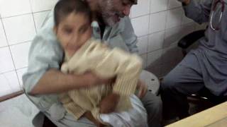 scared child from injection in DR FAISAL KHANs clinic [upl. by Nerraf696]