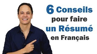 6 Conseils pour faire un Résumé en Français 📋🙂 [upl. by Adnilav]