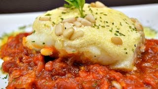 Bacalao con Tomate y Muselina de Ajo Receta Muy Fácil [upl. by Assirek512]