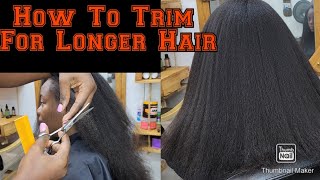 Long Natural Hair Trimmed for length retentionDoes Trimming Hair makes it grow longer When to trim [upl. by Notlehs192]