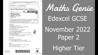 Edexcel Higher Paper 2 November 2022 Exam Walkthrough [upl. by Casanova]