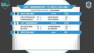 East Sandringham 1 v Bentleigh ANA 1 [upl. by Sakram82]