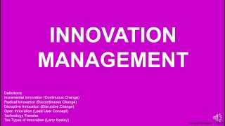 Innovation Management [upl. by Aicittel991]