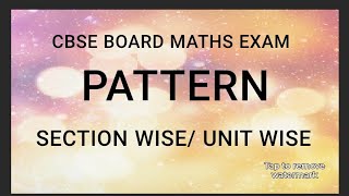 CBSE MATHS EXAM PATTERN CLASS 10 [upl. by Fritzie]