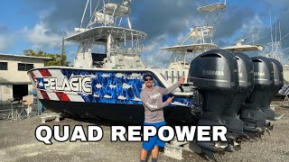 Quad Engine Repower New Yamaha 300’s on 37 Freeman [upl. by Fusuy915]