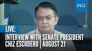 LIVE Interview with Senate President Chiz Escudero  August 21 [upl. by Gussie945]