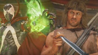 Rambo Vs Spawn  All IntroInteraction Dialogues  Mortal Kombat 11 [upl. by Joela]