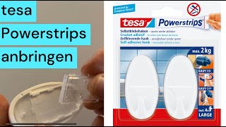 tesa Powerstrips Haken anbringen  Anleitung mit Tipps [upl. by Ardnosak]