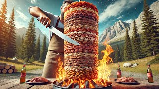 Layered Doner Kebab with Chicken amp Beef  Uncle’s Special Recipe for Family doner food village [upl. by Laks]