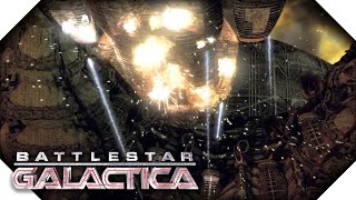 Battlestar Galactica  Galactica Vs Cylon Ship [upl. by Nanni223]