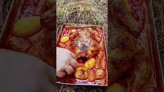 food cooking chicken outdoorcooking foodie bushcraft recipe outdoorchef cheeseburger [upl. by Coats]