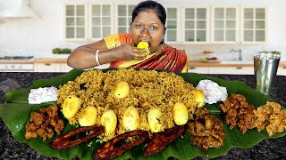 EGG BIRYANI WITH CHICKEN CURRY MUTTON CURRYEATING SHOW IN TAMIL FOODIES DIVYA [upl. by Asilak]