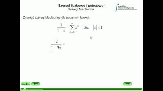 Szeregi liczbowe i potęgowe  Szeregi Maclaurina [upl. by Peacock697]