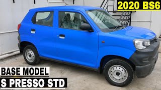 2020 MARUTI S PRESSO STD BS6  S PRESSO BASE MODEL  ON ROAD PRICE  DETAILED REVIEW IN HINDI [upl. by Anelrad]