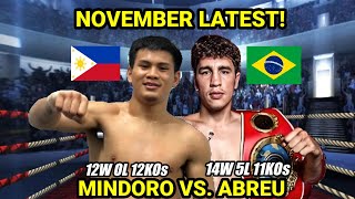 LATEST NOV 2024 MINDORO vs ABREU  SAUL ALVAREZ NG PINAS 12W OL 12KOs [upl. by Grondin]