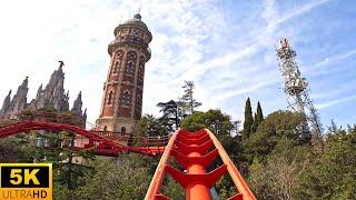 2000Ft Elevation Roller Coaster BACKWARDS 5K Muntanya Russa POV Tibidabo Spain [upl. by Asilav]