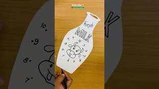 How to make milk bottle drawing  how to draw milk bottle  simple drawing diy viralshorts [upl. by Newob26]