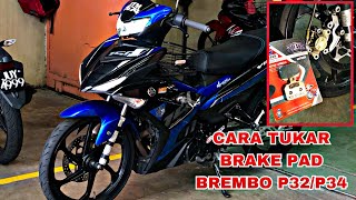 CARA TUKAR BRAKE PAD BREMBO P32P34  TUKAR BATERY Y15ZR  LC5S UNTUK DIJUAL  Y15ZR V2 [upl. by Aillemac]