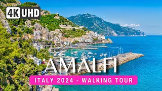 AMALFI Walking Tour 4K ITALY 2024 🇮🇹  Amalfi Coast Italy 🏖️ [upl. by Alliuqa639]