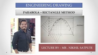 Engineering Drawing  Parabola  Rectangle Method Easy Drawing Techniques  Learn with nikhil [upl. by Tankoos152]