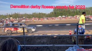 Demolition derby 2022 Roseau county fair [upl. by Sinnek579]