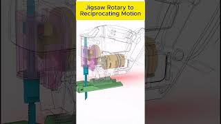 Jigsaw  Rotating and Reciprocating Motion solidworks cad engineering mechanical mechanism [upl. by Acimahs852]