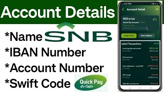 SNB Bank Account Detail Check kryn  SNB Account Number Kaise Check Kare  SNB Bank Swift Code Check [upl. by Home553]