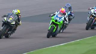 2023 Bennetts British Superbikes  Thruxton  lap 18 of 20 in race three [upl. by Nanyt]