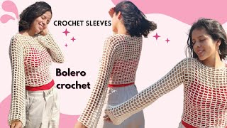 Bolero a crochet  fishnet shrug  tutorial 💗💫 [upl. by Duck]