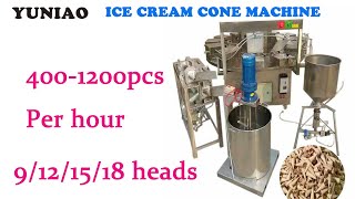 Automatic Waffle Cone Maker Ice Cream Cone Making Rolled Sugar Cone Machine [upl. by Ellora537]