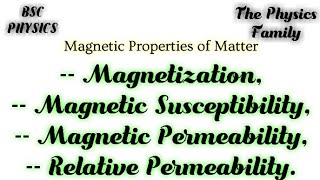 Magnetization Magnetic Permeability Magnetic Susceptibility Relative Permeability and Relation [upl. by Porty]