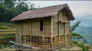 Man builds house for grandfather out of bamboo clears and renovates yard [upl. by Recneps]